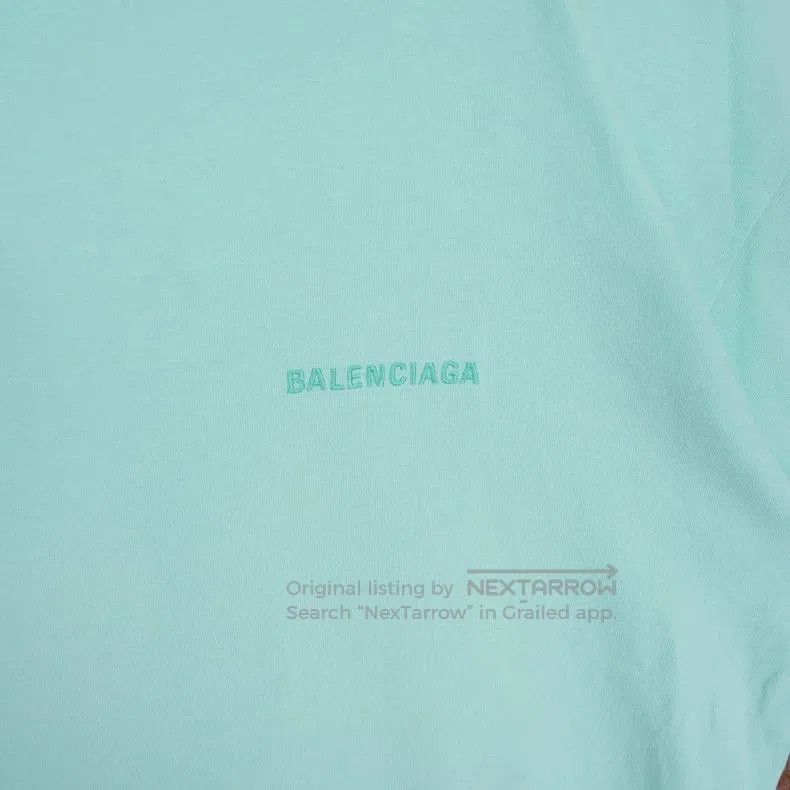 Balenciaga Balenciaga Mint Green Embroidered Logo T. Size US M / EU 48-50 / 2 - 4 Thumbnail
