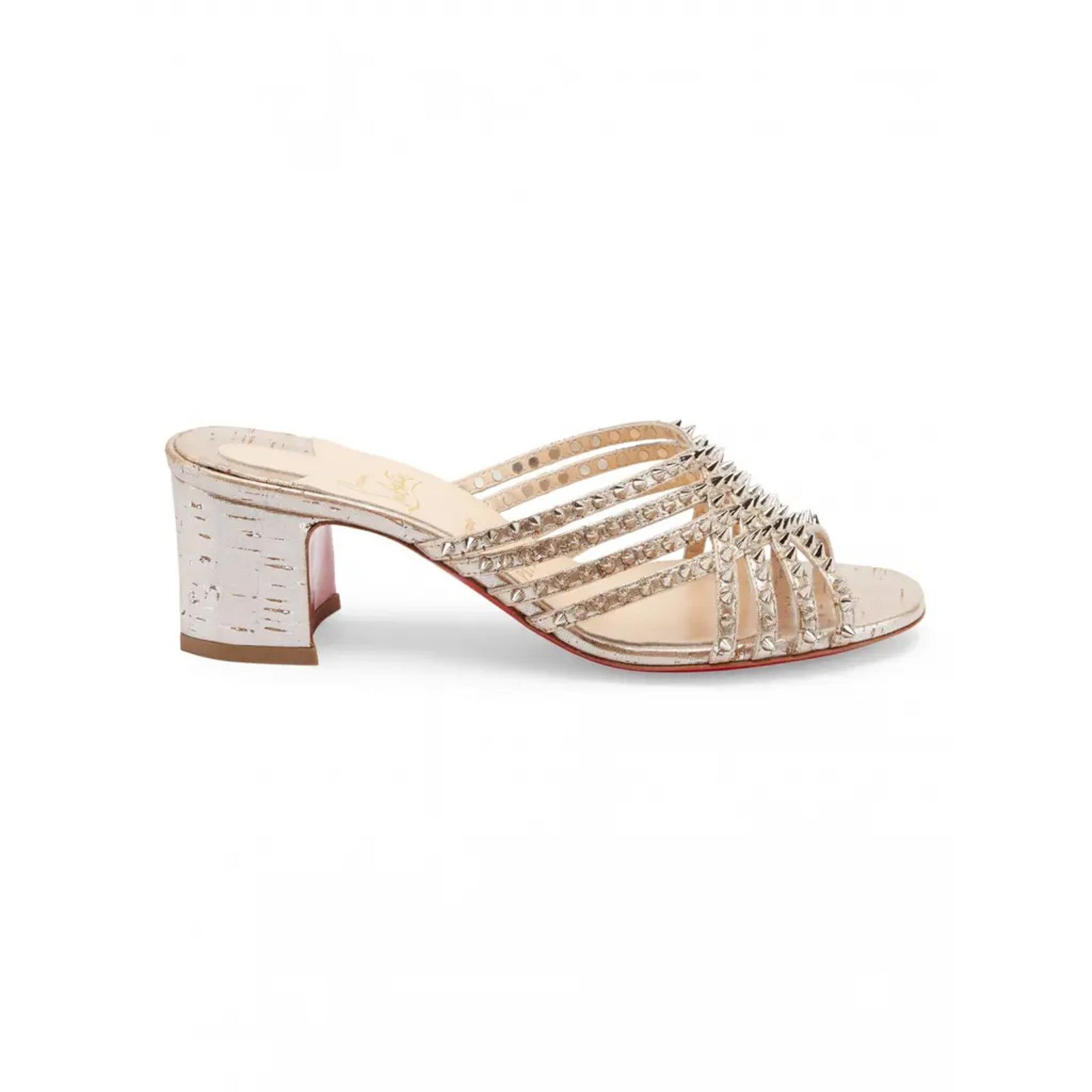 Christian Louboutin Christian Louboutin Marthaspike 55 Silver Open Sandal Mule Size US 6.5 / IT 36.5 - 3 Thumbnail