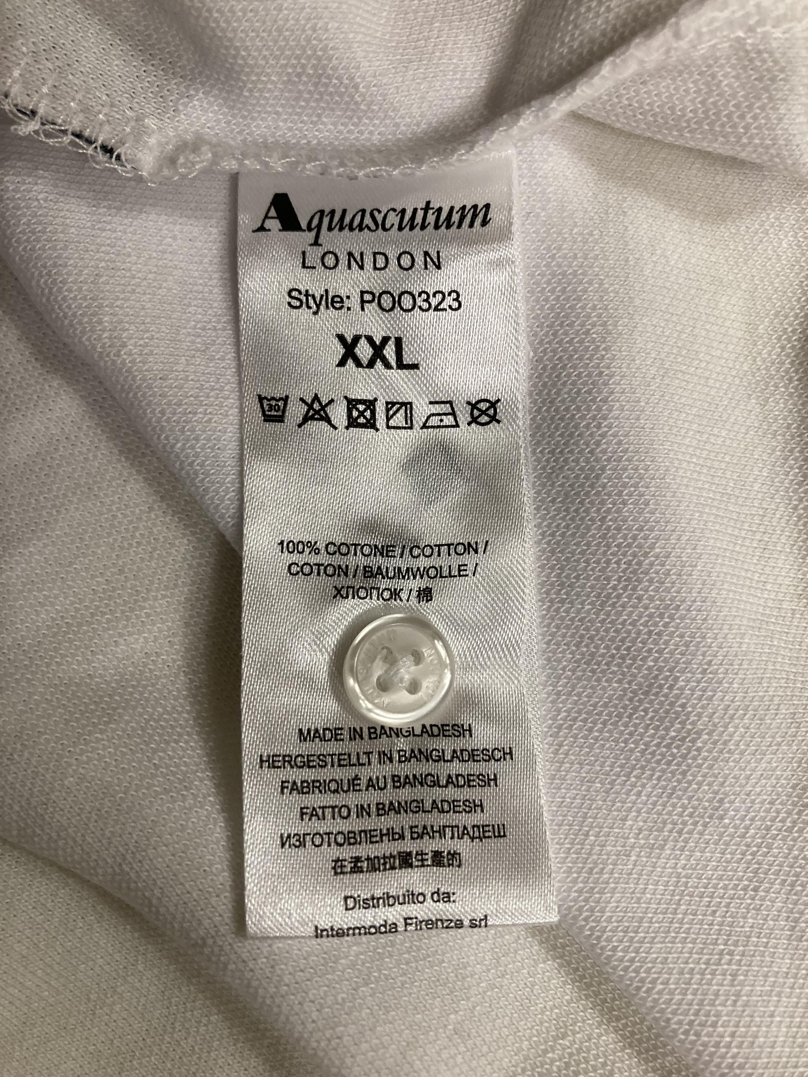 Aquascutum Aquascutum Branded Shoulder Tipped White Polo Shirt Size US XL / EU 56 / 4 - 7 Thumbnail