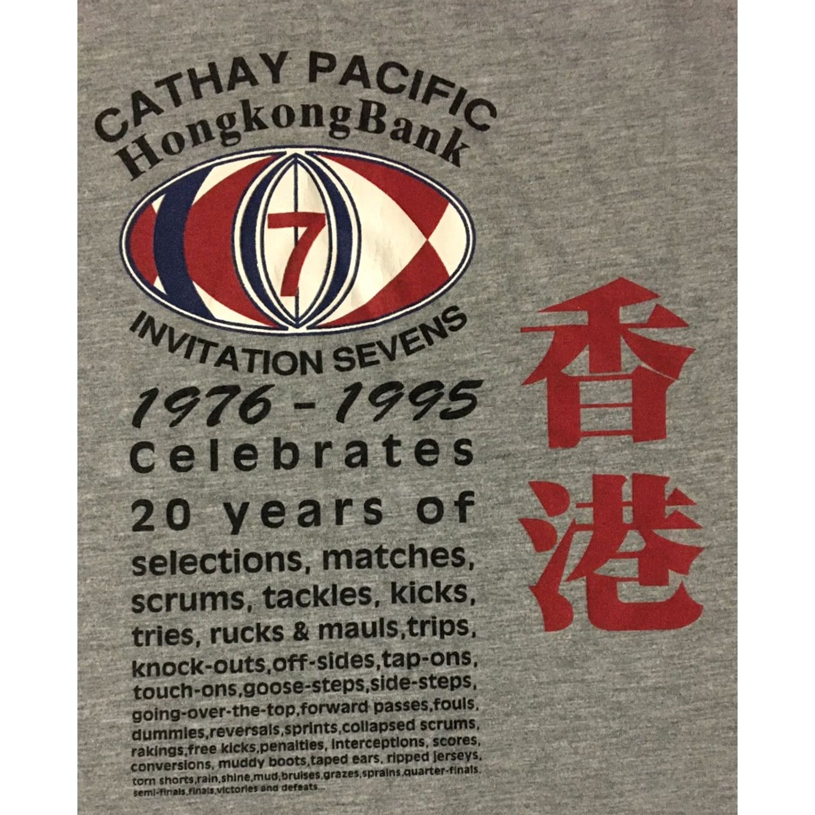 Reebok VINTAGE Reebok Shirt Mens XL 90s Hong Kong Sevens Rugby Tournament 20th Anniversary Gray Size US XL / EU 56 / 4 - 4 Thumbnail