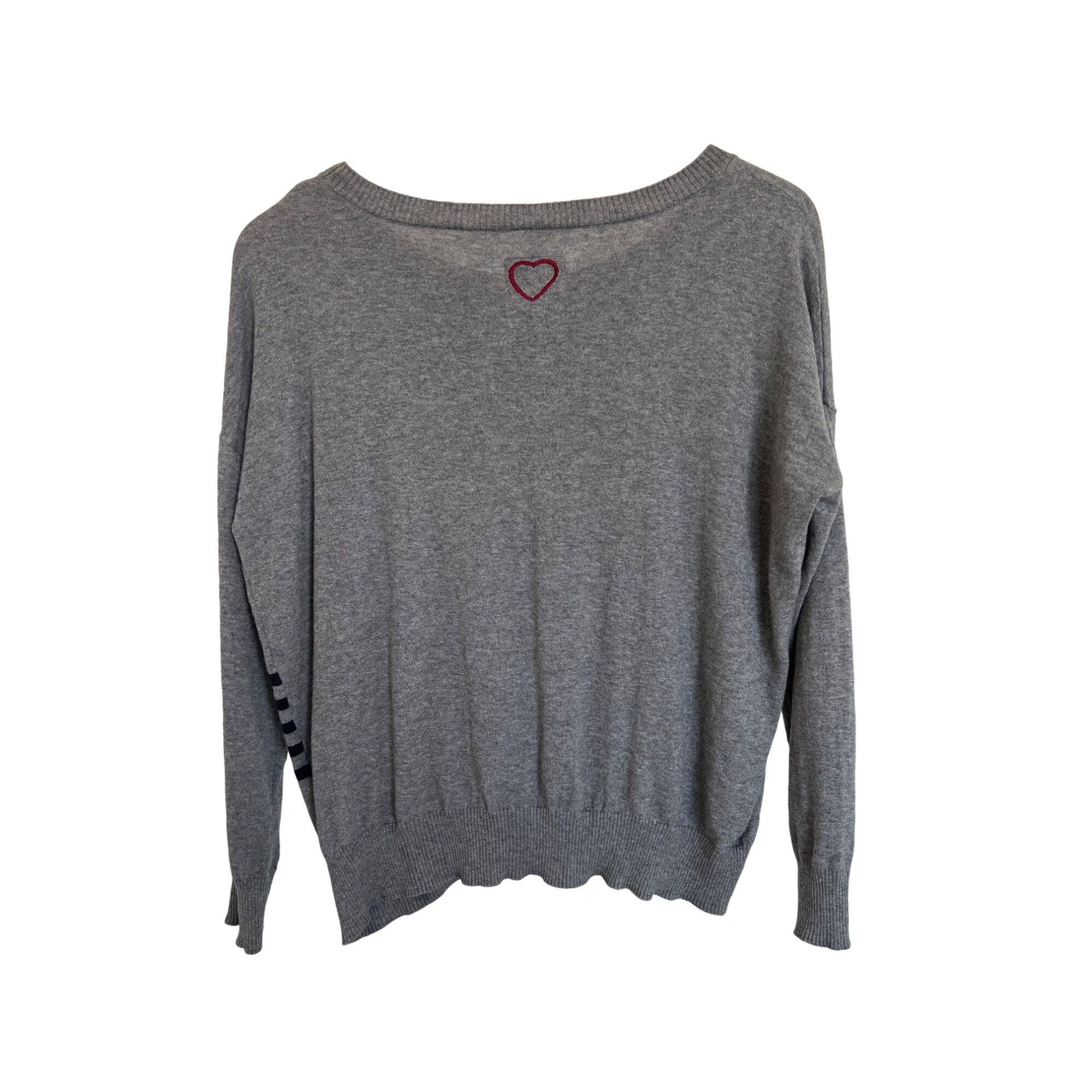 Chaser Brand Chaser Heather Grey & Navy Stripe Cashmere Blend Sweater Size XS / US 0-2 / IT 36-38 - 8 Thumbnail