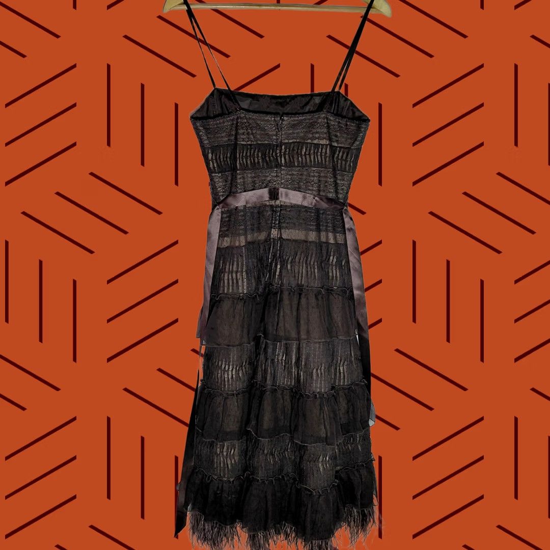 Bcbgmaxazria BCBGMAXAZRIA Dress Brown Fringe Sleeveless Midi Women Size 6 Size M / US 6-8 / IT 42-44 - 1 Thumbnail
