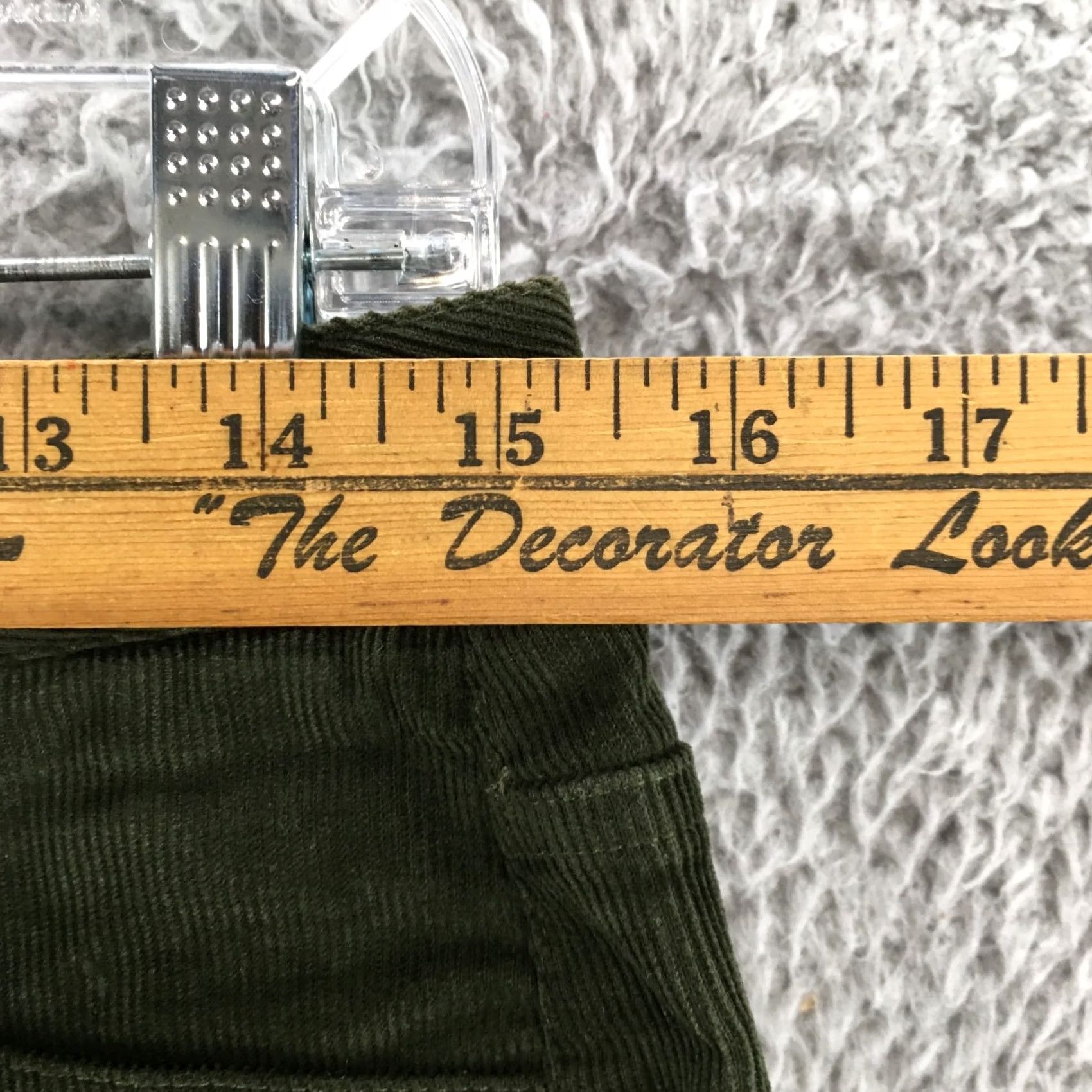 Vintage Appleseed's Straight Leg Corduroy Pants Womens 8P Green HI-Rise Zip Fly Button Size 30" / US 8 / IT 44 - 5 Thumbnail