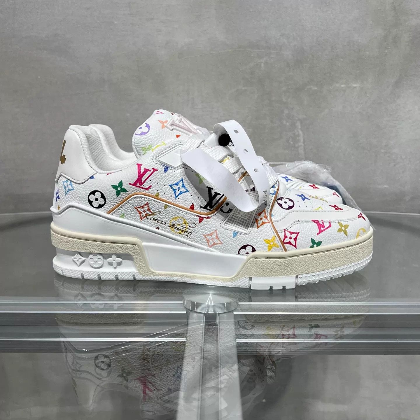 Louis Vuitton LV x Takashi Murakami White Multicolor Trainer 35.5 Size US 5 / IT 35 - 4 Thumbnail