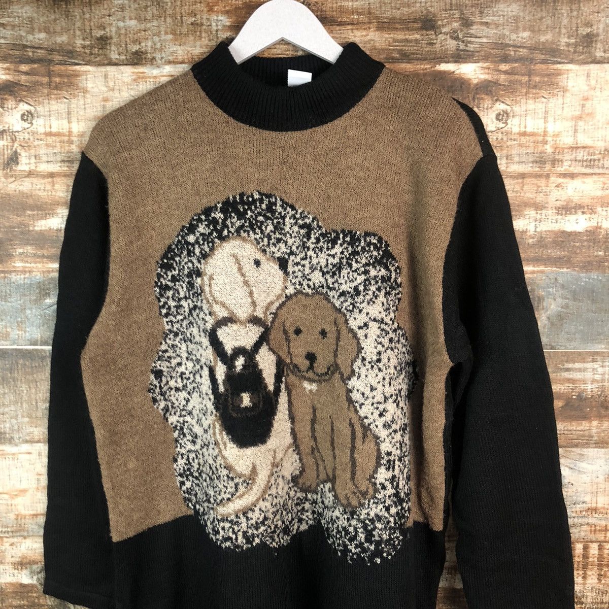 Homespun Knitwear × Japanese Brand Hamon Brown dog cartoon Knitwear #A2015 Size M / US 6-8 / IT 42-44 - 5 Thumbnail