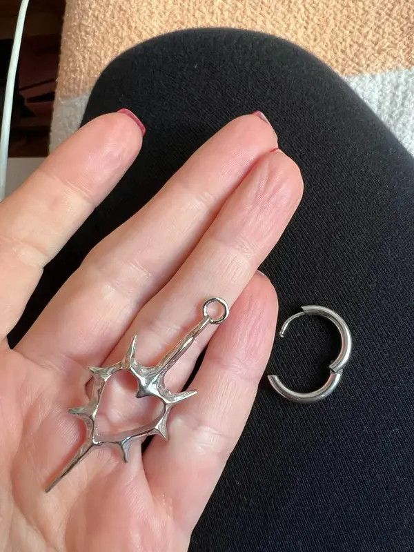 Japanese Brand × Jewelry Goth Thorn Heart Earrings Korean Fashion Size ONE SIZE - 3 Thumbnail