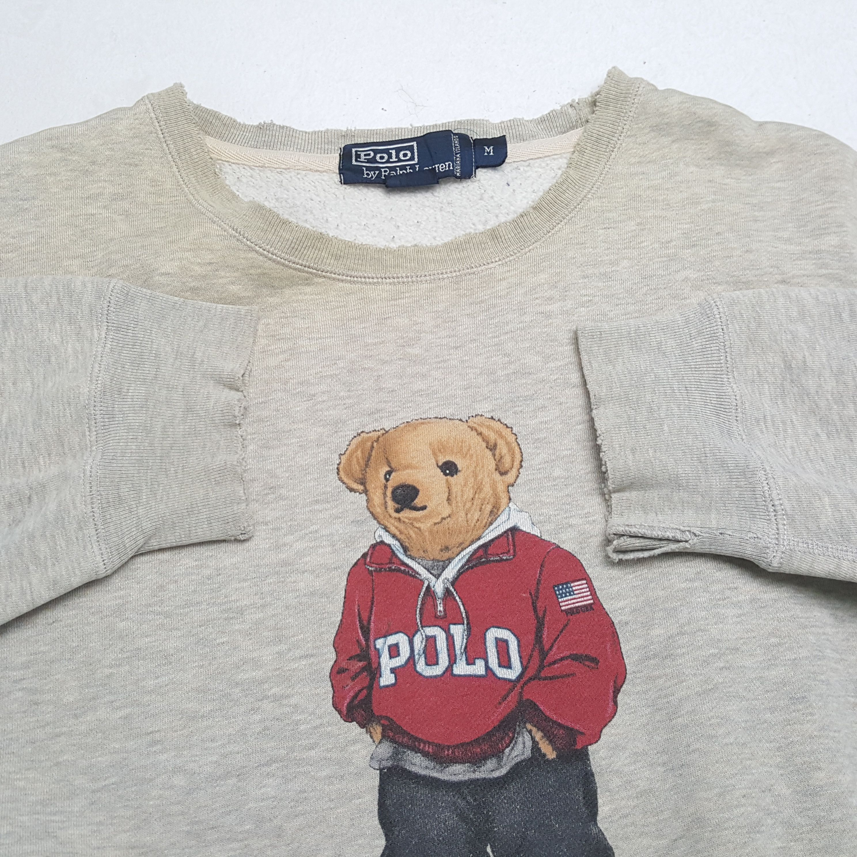 Polo Ralph Lauren × Vintage Vintage POLO BEAR by RALPH LAUREN Distressed Sweatshirt Size US L / EU 52-54 / 3 - 7 Thumbnail