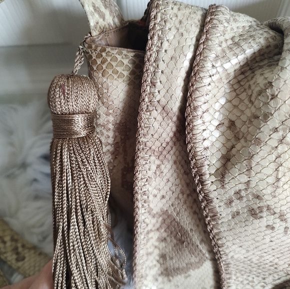 Vintage vintage Sharif snake textured handbag Size ONE SIZE - 5 Thumbnail