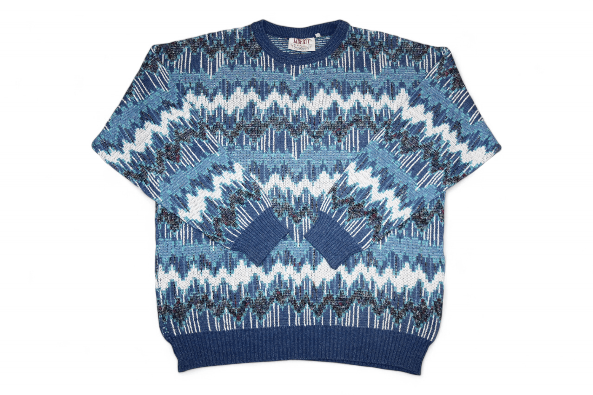 Liberty 80's Liberty Intarsia Cotton Blend Knit Sweater Size US XL / EU 56 / 4 - 1 Thumbnail