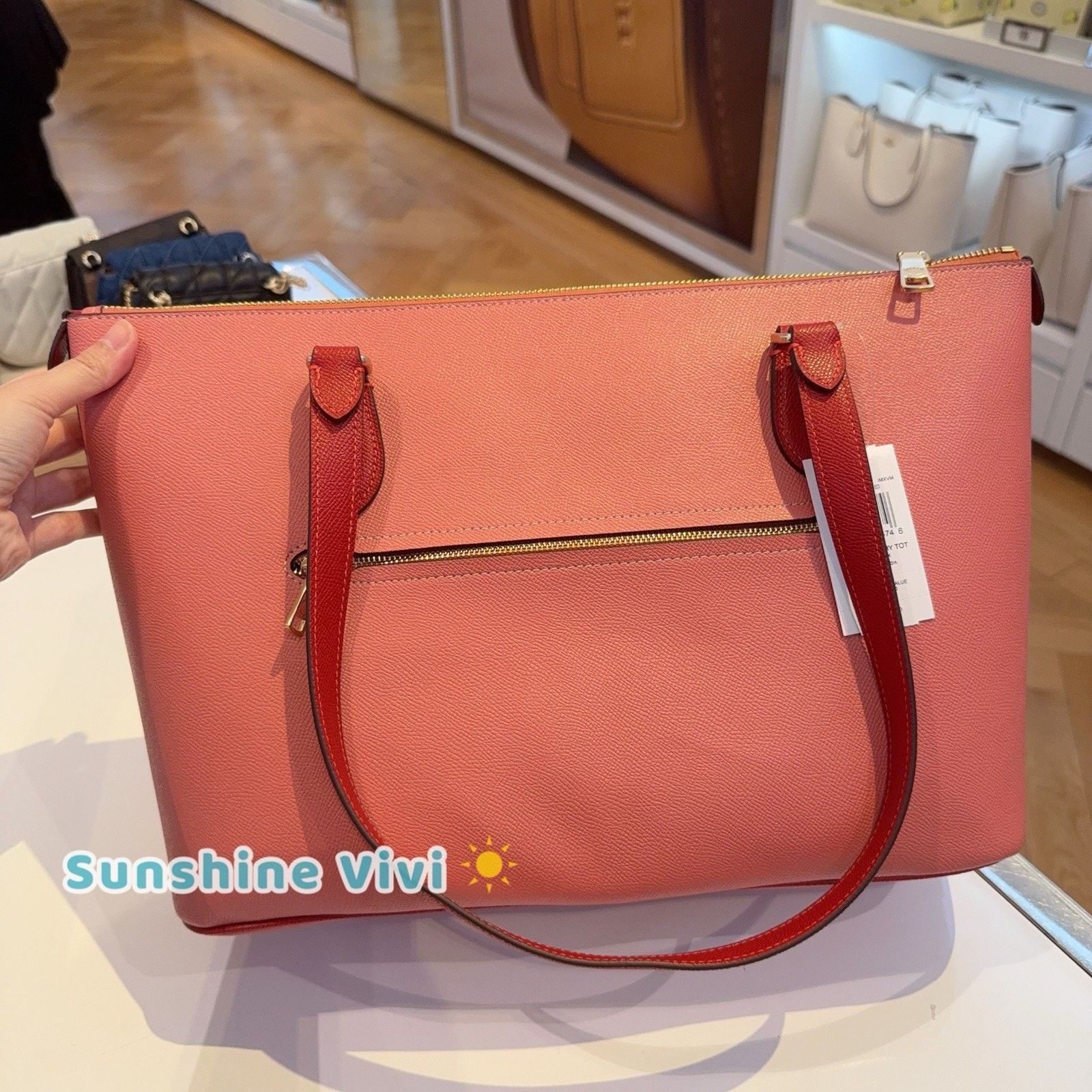 Coach NWT Coach Gallery Tote Bag Colorblock CAR35 Bold Red Size ONE SIZE - 3 Thumbnail