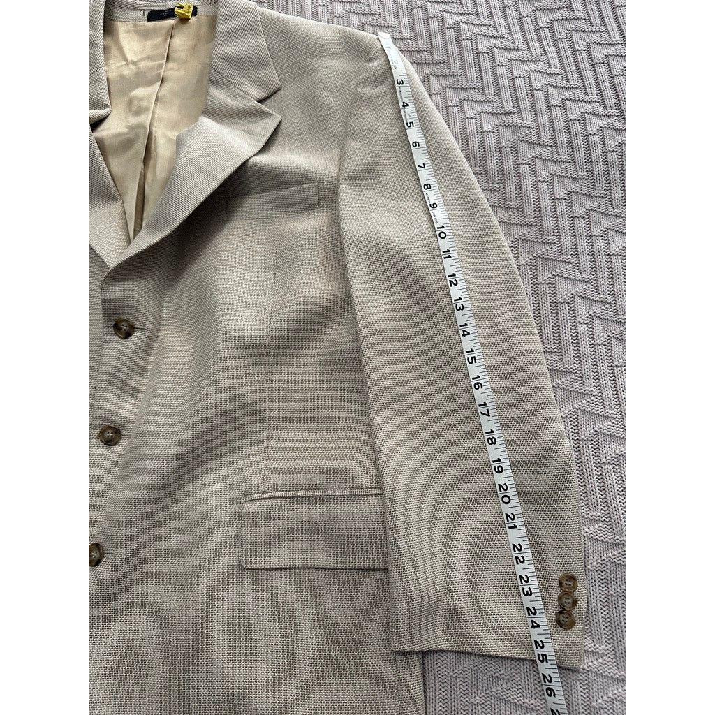 John Weitz John Weitz khaki silk three button blazer size 44L Size 44L - 9 Thumbnail