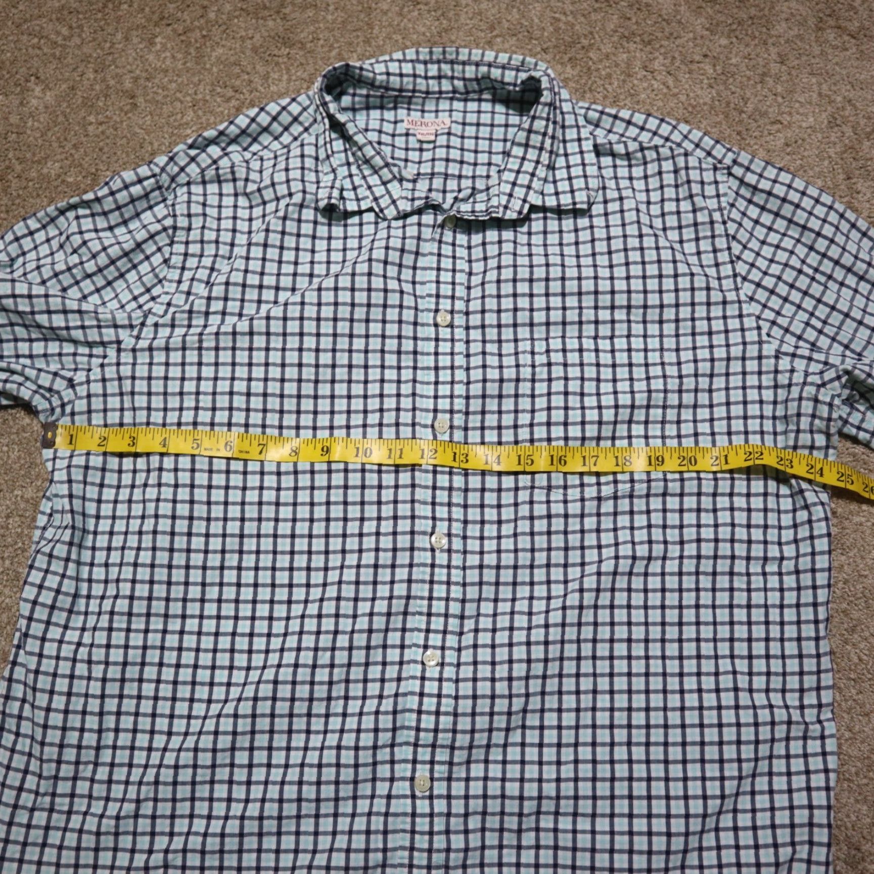 Merona VINTAGE Merona Checkered Button-Up Shirt Men’s XXL Blue Cotton 90s Classic Size US XXL / EU 58 / 5 - 4 Thumbnail
