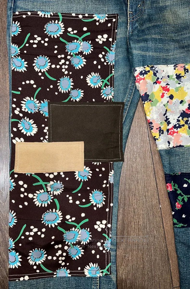 Junya Watanabe Junya Watanabe size XS Denim Pants with Patchwork Floral S Size US 27 - 7 Thumbnail