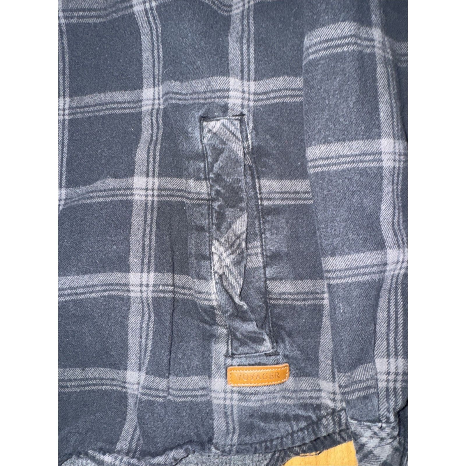 Vintage Voyager Thermal Lined Flannel Shirt Black Gray Plaid USA L Size US L / EU 52-54 / 3 - 2 Thumbnail