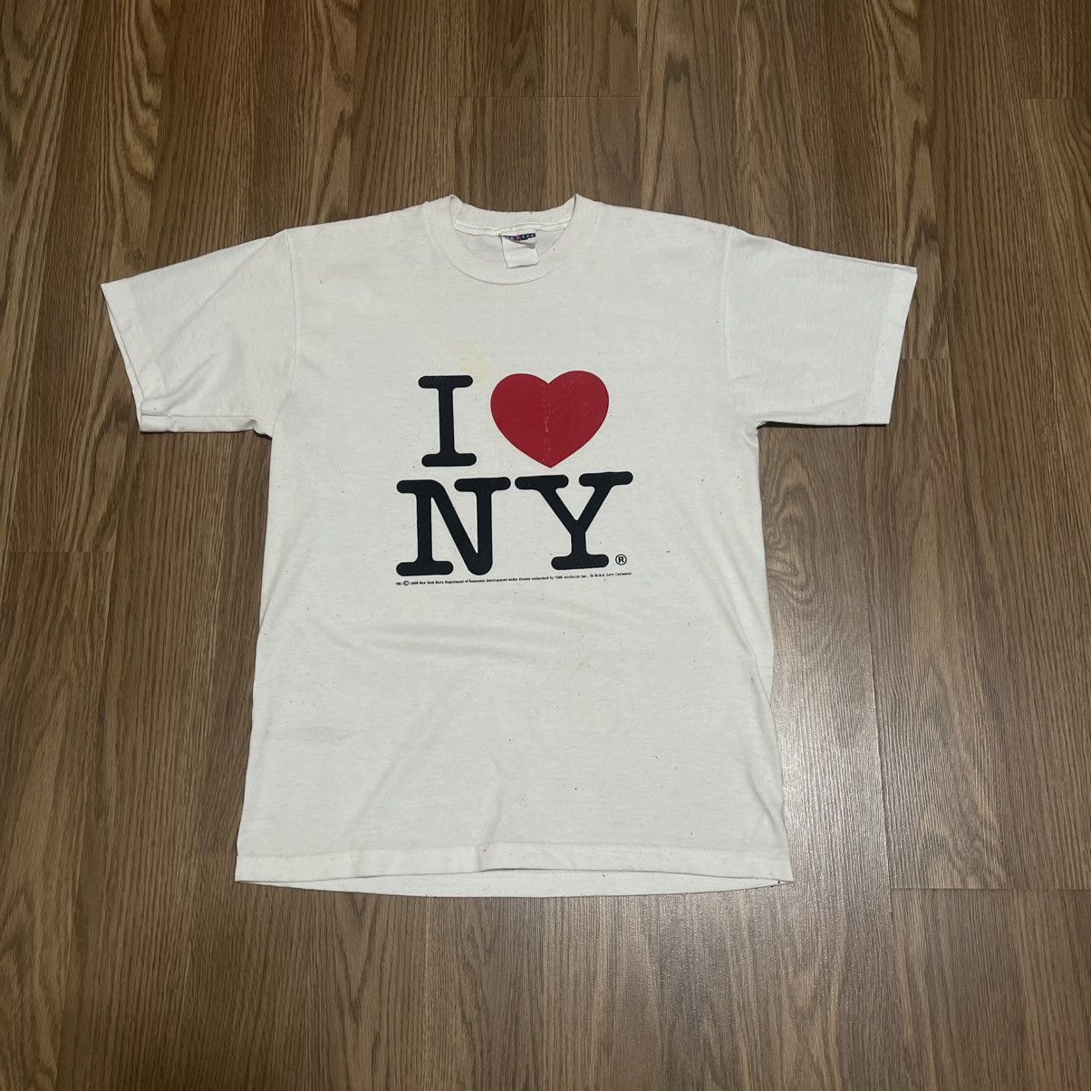Vintage Vintage 1996 I ❤️ NY white tee Size US M / EU 48-50 / 2 - 3 Thumbnail