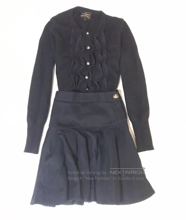 Vivienne Westwood Vivienne Westwood Black and gold matte planet button pleat Size S / US 4 / IT 40 - 1 Thumbnail