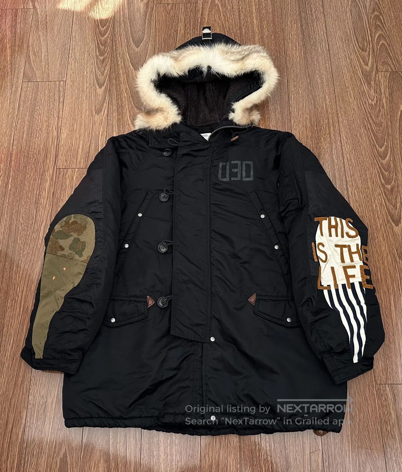 Visvim Valdez Heavy Pile Synthetic Faux Fur Hood Coat Jacket XL