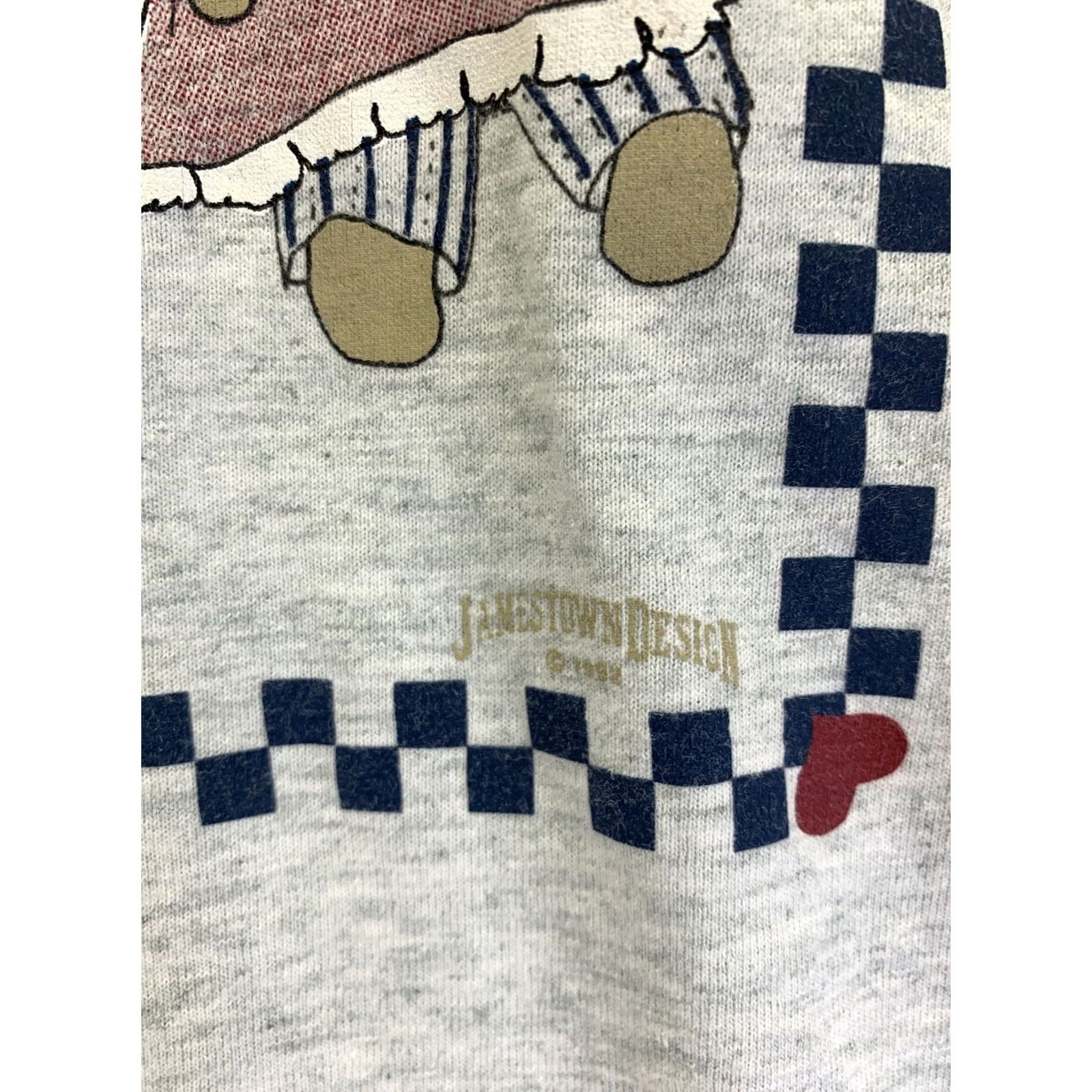 Fruit Of The Loom VINTAGE Jamestown Design Collared Shirt Womens L USA Made 1992 1990s Gray Graphic Doll Grandma Style Cotton Blend Size L / US 10 / IT 46 - 5 Thumbnail
