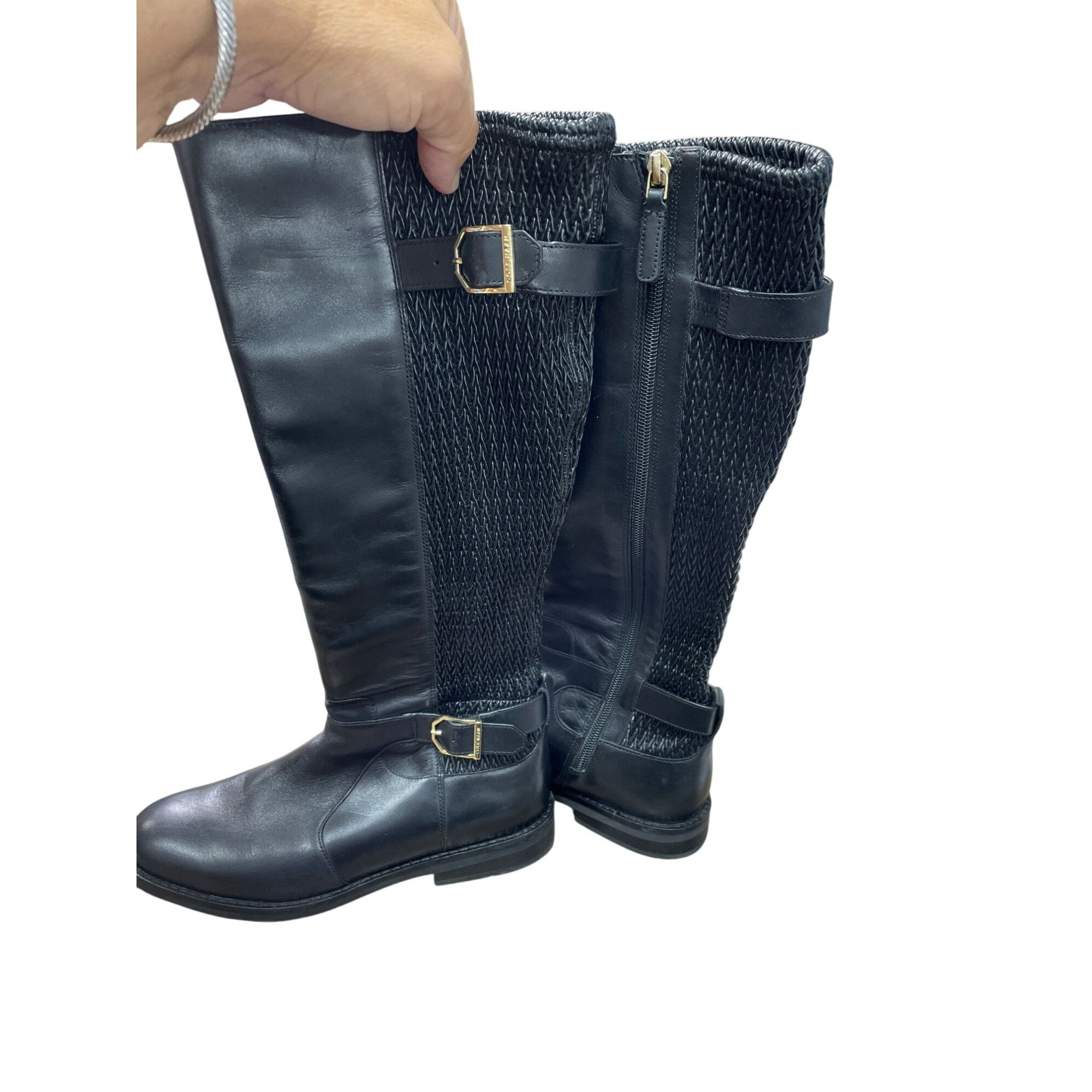 Cole Haan Cole Haan Womens black Leather Knee-High Equestrian Riding B Size US 6.5 / IT 36.5 - 13 Thumbnail