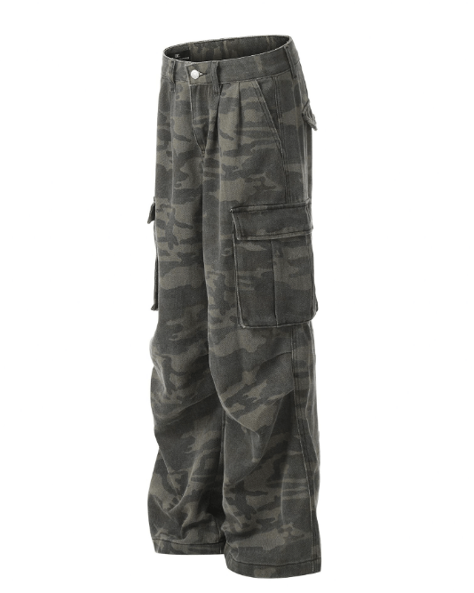 Japanese Brand × Jean Multi-pocket camouflage loose men's casual cargo trousers Size US 32 / EU 48 - 2 Thumbnail