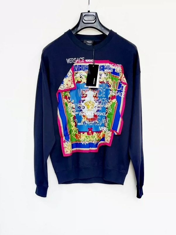 Versace Versace Mulberry silk patch embroidered men's crew neck sw Size US L / EU 52-54 / 3 - 1 Thumbnail
