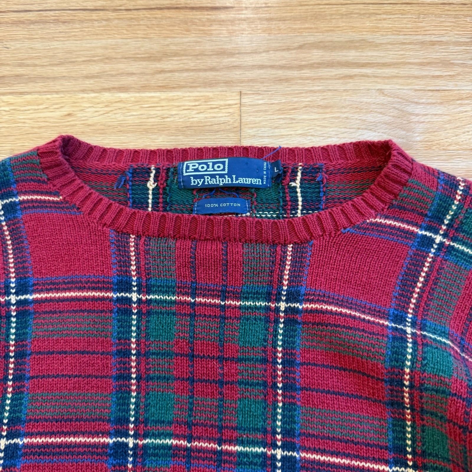Polo Ralph Lauren Vintage Polo Ralph Lauren Cotton Plaid Sweater Size US M / EU 48-50 / 2 - 6 Thumbnail