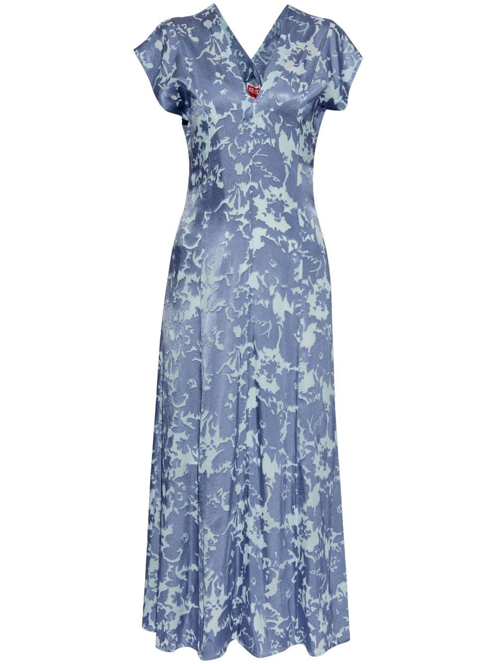 Kenzo o1y1025 V-Neck Maxi Dress in Slate Blue Size S / US 4 / IT 40 - 1 Thumbnail