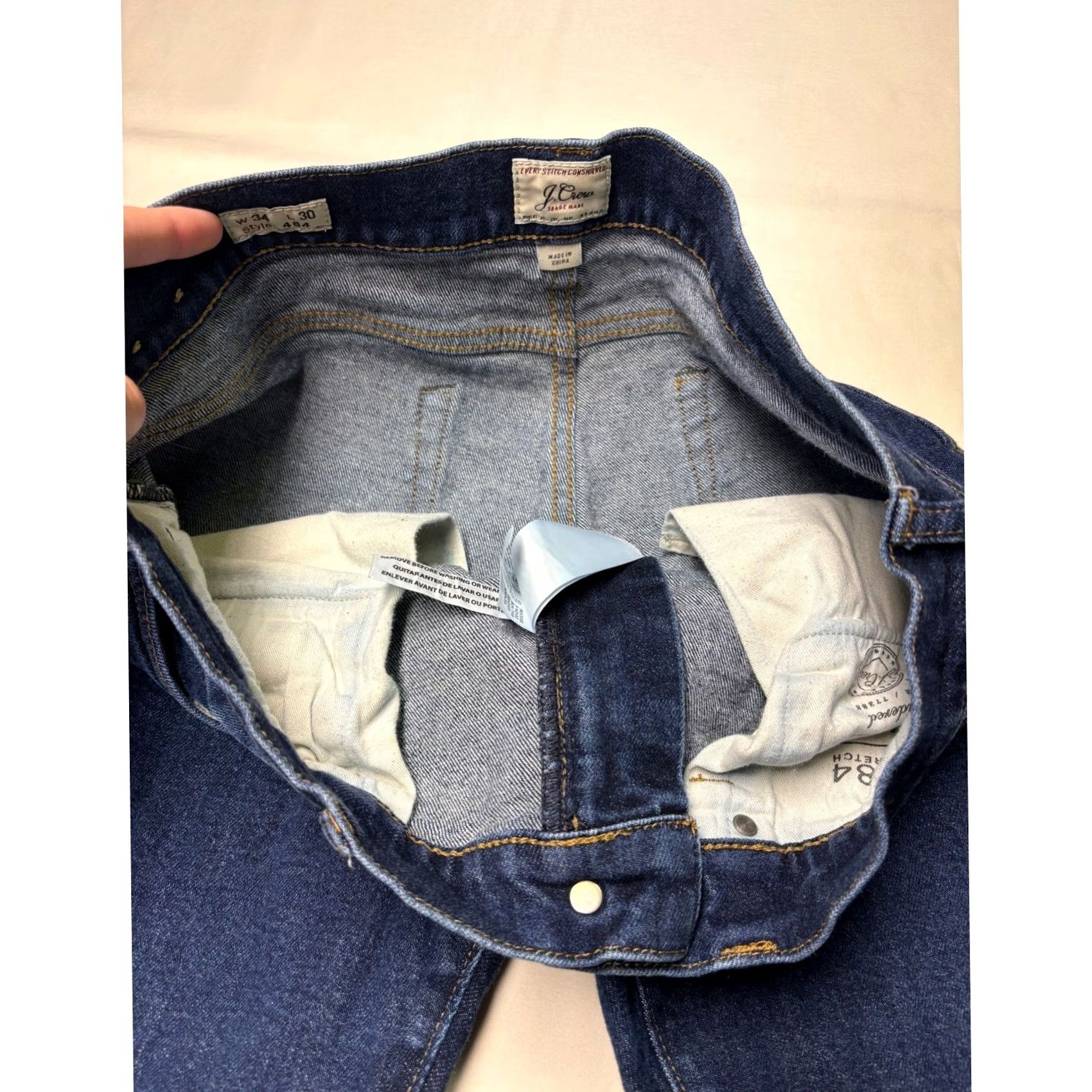 J.Crew J.Crew 484 Slim Stretch Jeans Mens 34x30 Dark Blue Denim Slim Tapered 5-Pocket Kurabo Japanese Refresh Size US 34 / EU 50 - 4 Thumbnail