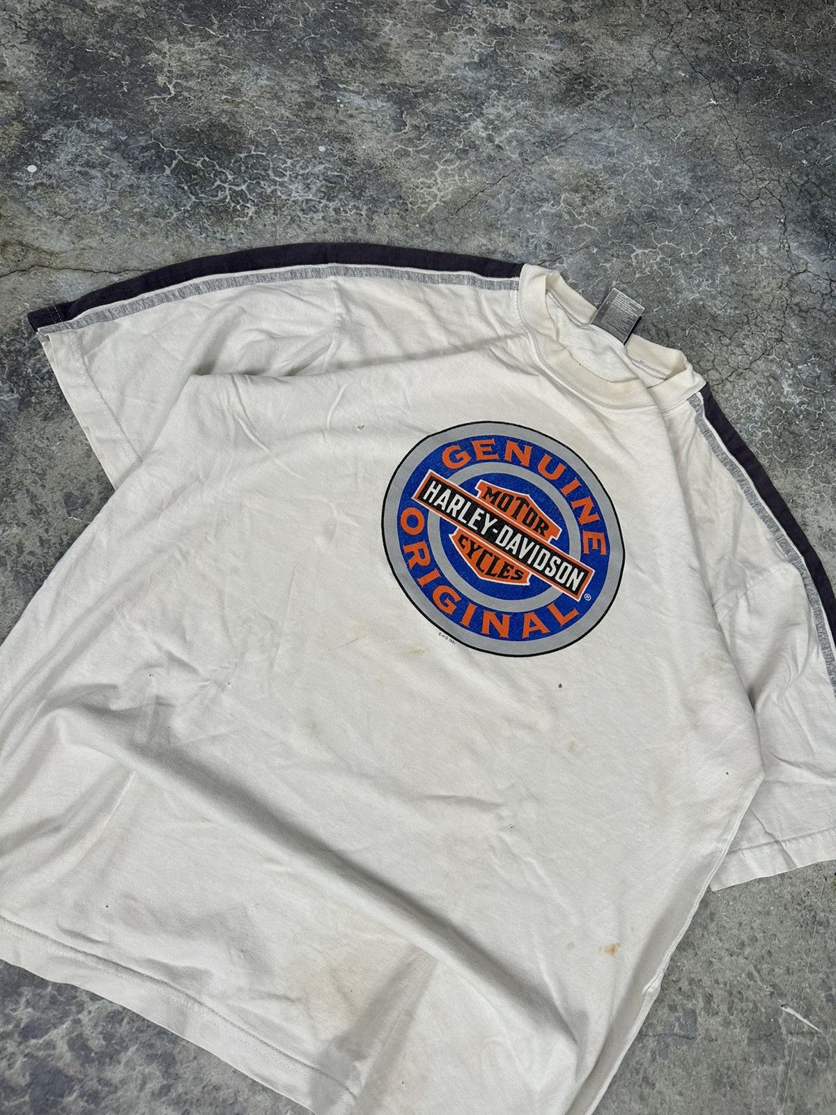 Harley Davidson × Vintage Vintage Thrashed Harley Davidson Tee Size US L / EU 52-54 / 3 - 3 Thumbnail