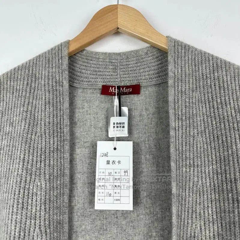 Max Mara MaxMara Gray Wool Long Cardigan for Women . Size M / US 6-8 / IT 42-44 - 3 Thumbnail