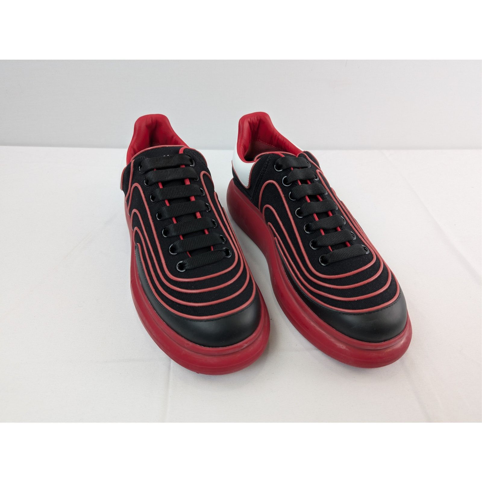Alexander McQueen o1rshd1 Waves Knit Sneakers in Black/Red/White 43 Size US 10 / EU 43 - 6 Thumbnail
