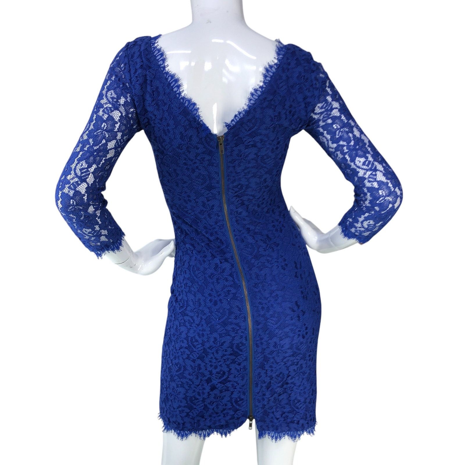 Diane von Furstenberg Diane Von Furstenberg DVF Size 2 Dress Zarita Lace Blue Size XS / US 0-2 / IT 36-38 - 7 Thumbnail