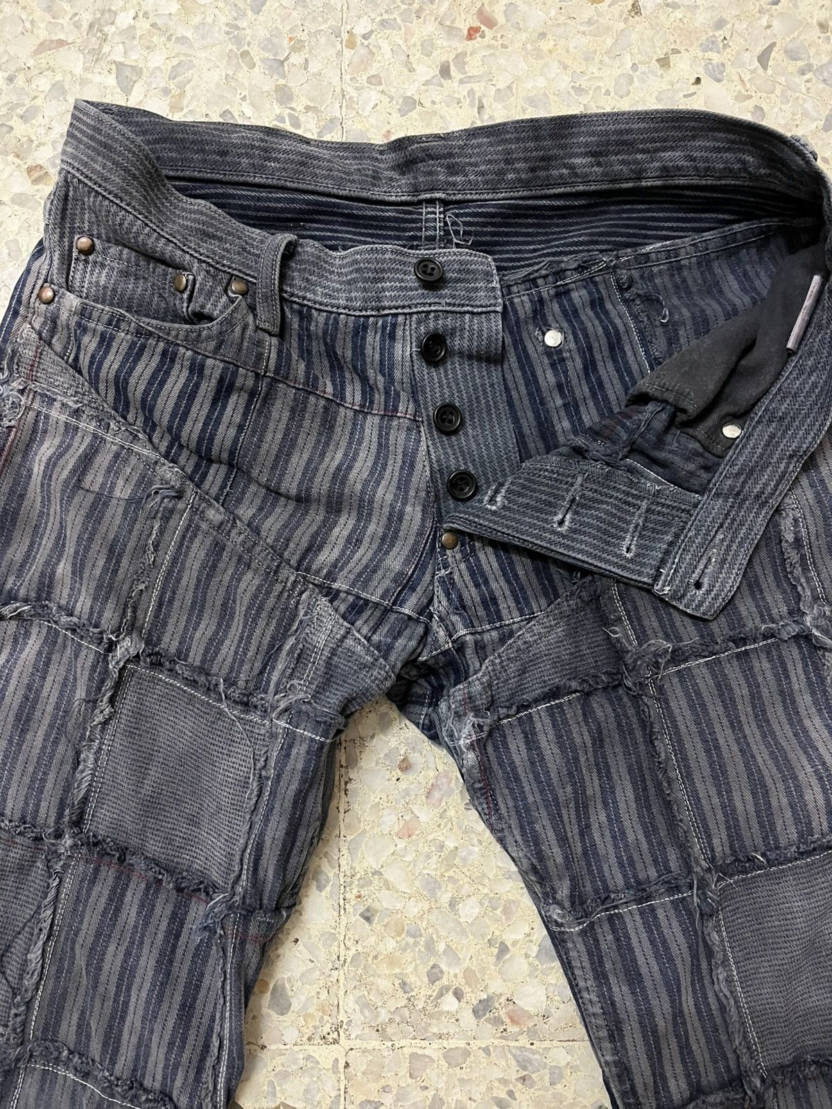 Issey Miyake × Japanese Brand Distressed Japanese brand AYUITE patchwork denim Size US 30 / EU 46 - 4 Thumbnail