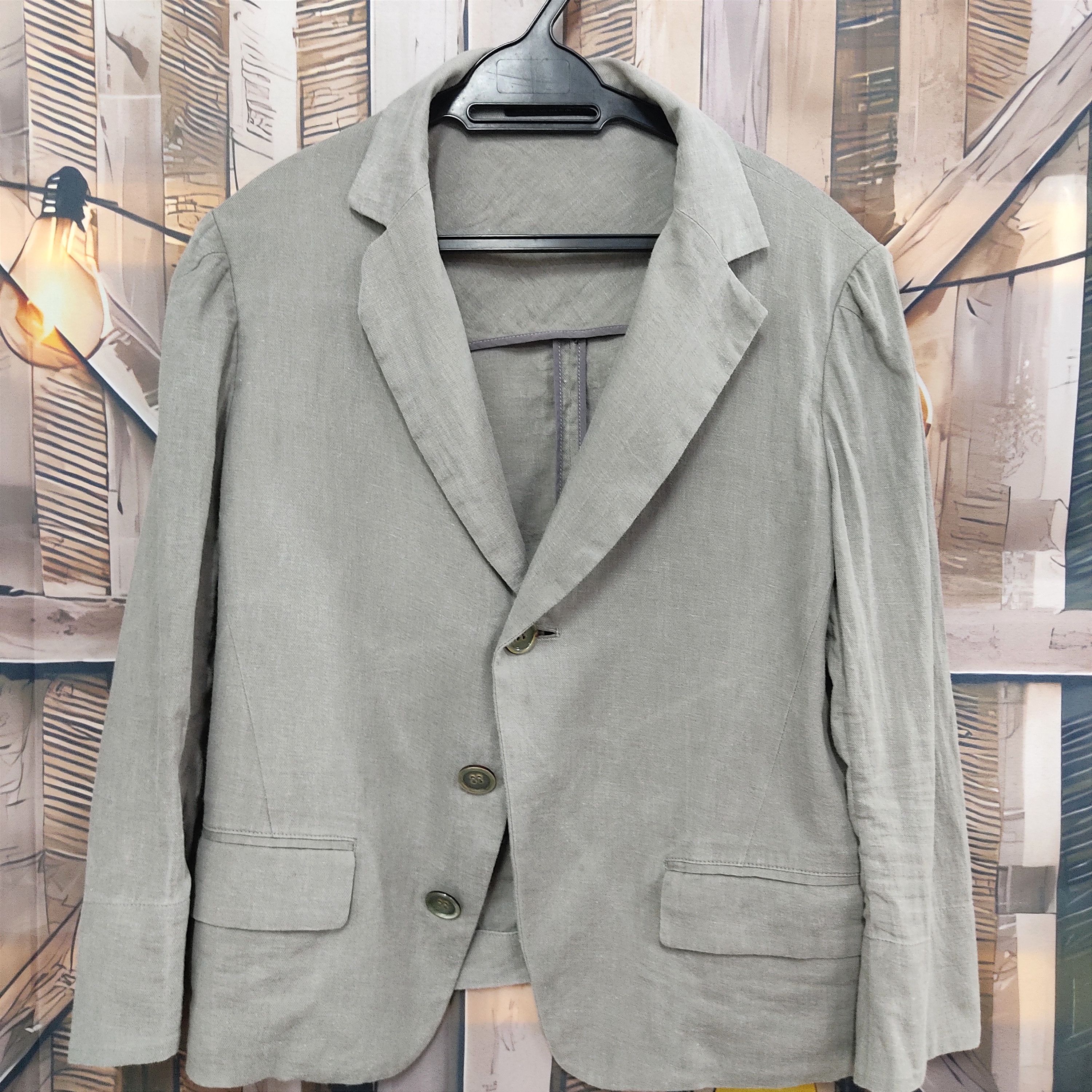 Yohji Yamamoto YOHJI YAMAMOTO + NOIR 3 Buttons Cotton Linen Blazer Size S / US 4 / IT 40 - 3 Thumbnail