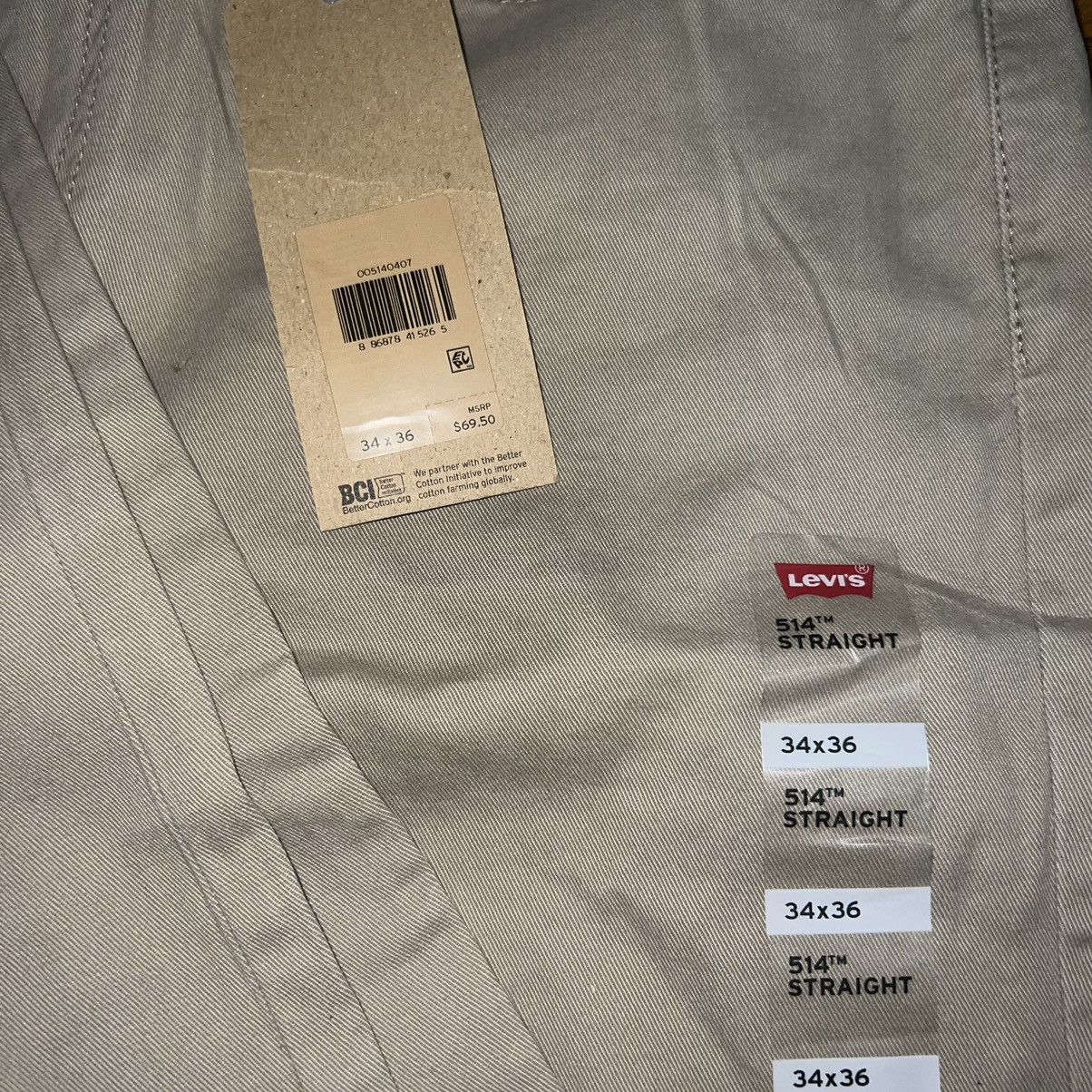 Levi's Brand New Levi’s 514 Straight Leg Pant Khaki Size: 34 X 36 Size US 34 / EU 50 - 3 Thumbnail