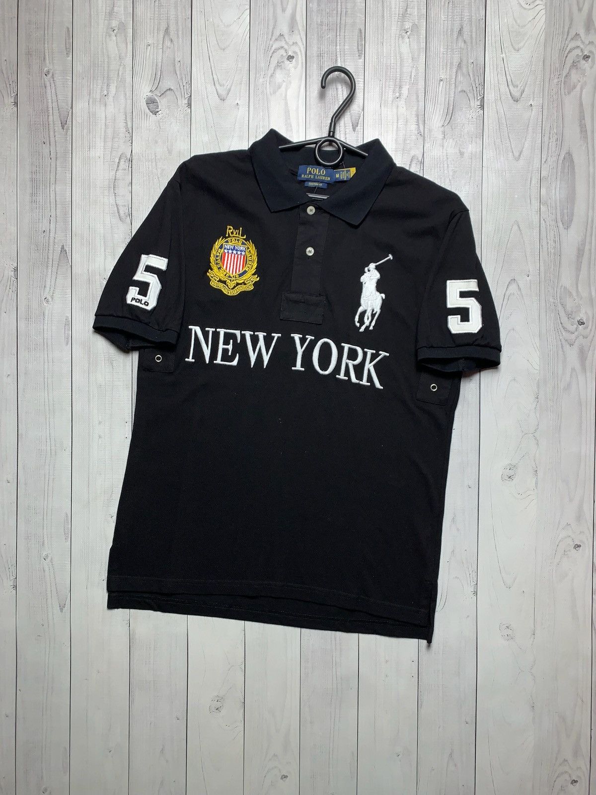 Vintage Vintage polo Ralph Lauren New York big logo size M Size US M / EU 48-50 / 2 - 1 Thumbnail