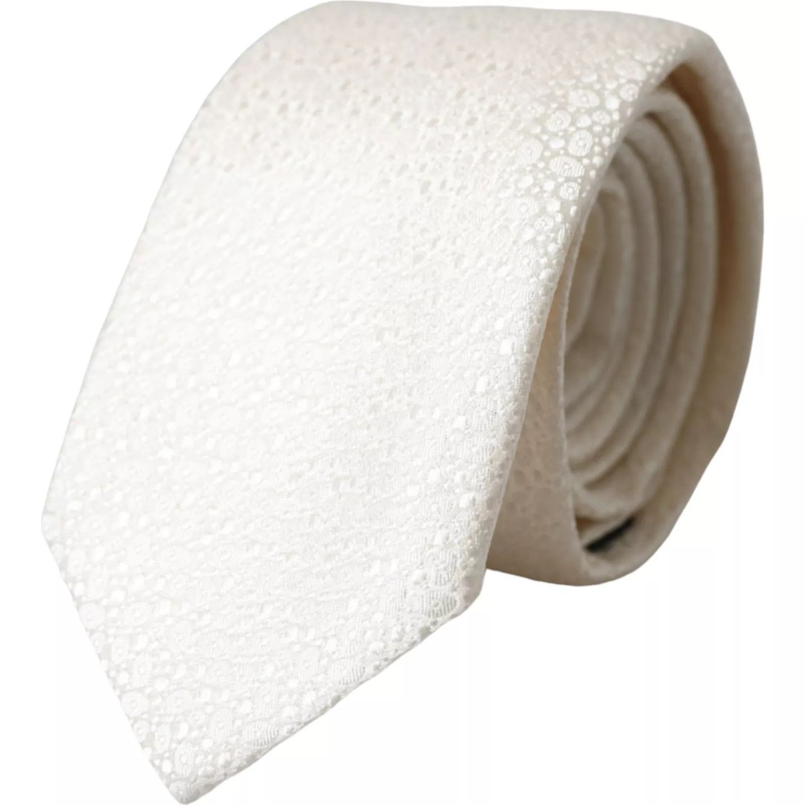 Dolce & Gabbana White 100% Silk Adjustable NeckMen's Men Men's Tie Size ONE SIZE - 1 Thumbnail