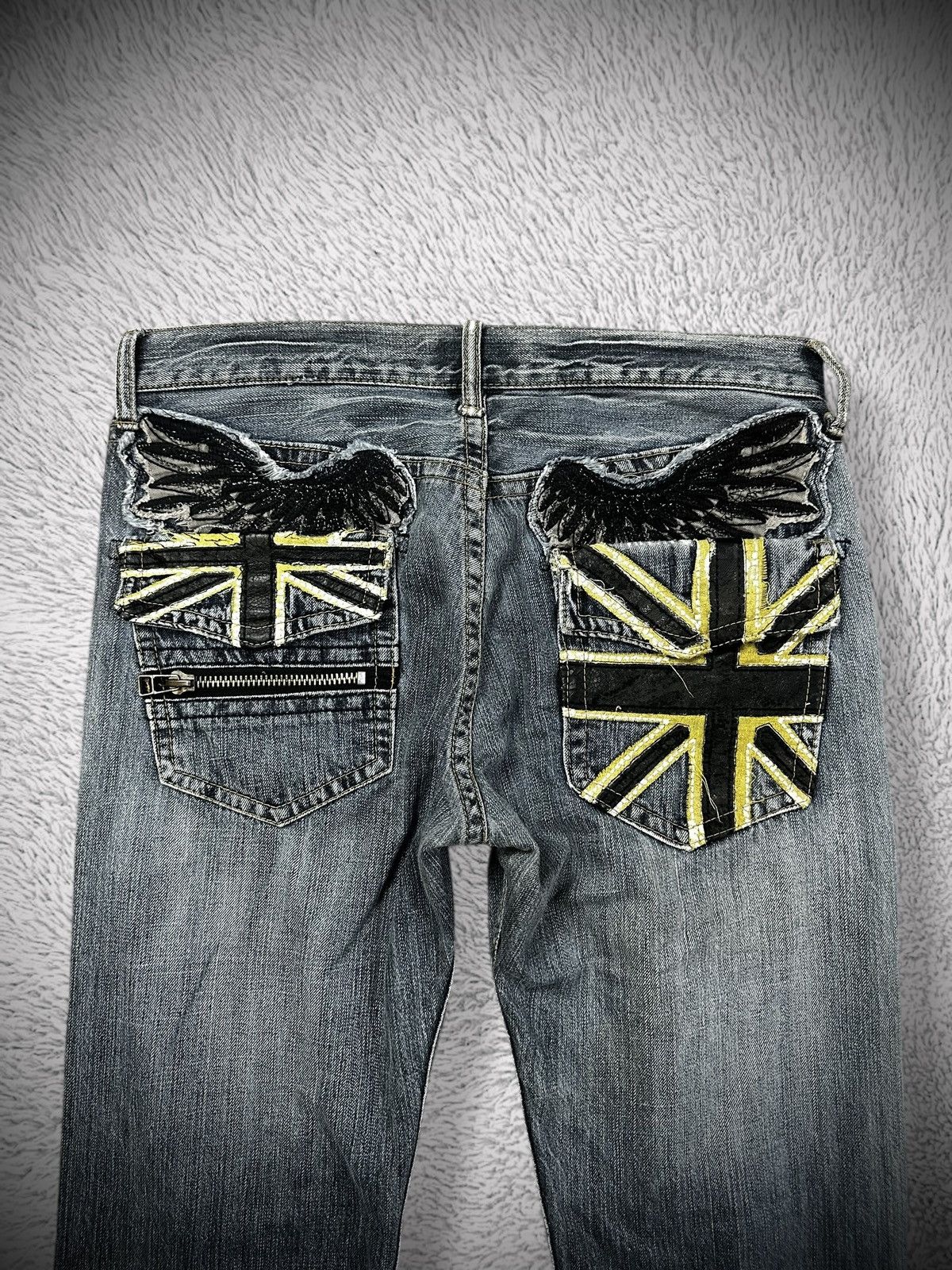 Japanese Brand 💥rare💥 japanese brand anti label british flag denim jeans Size US 34 / EU 50 - 2 Thumbnail