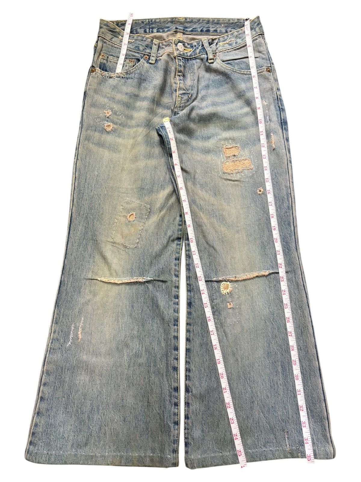 ATSURO TAYAMA Vintage Atsuro Tayama Mud Wash Distress Flare Jeans Size 28" / US 6 / IT 42 - 7 Thumbnail