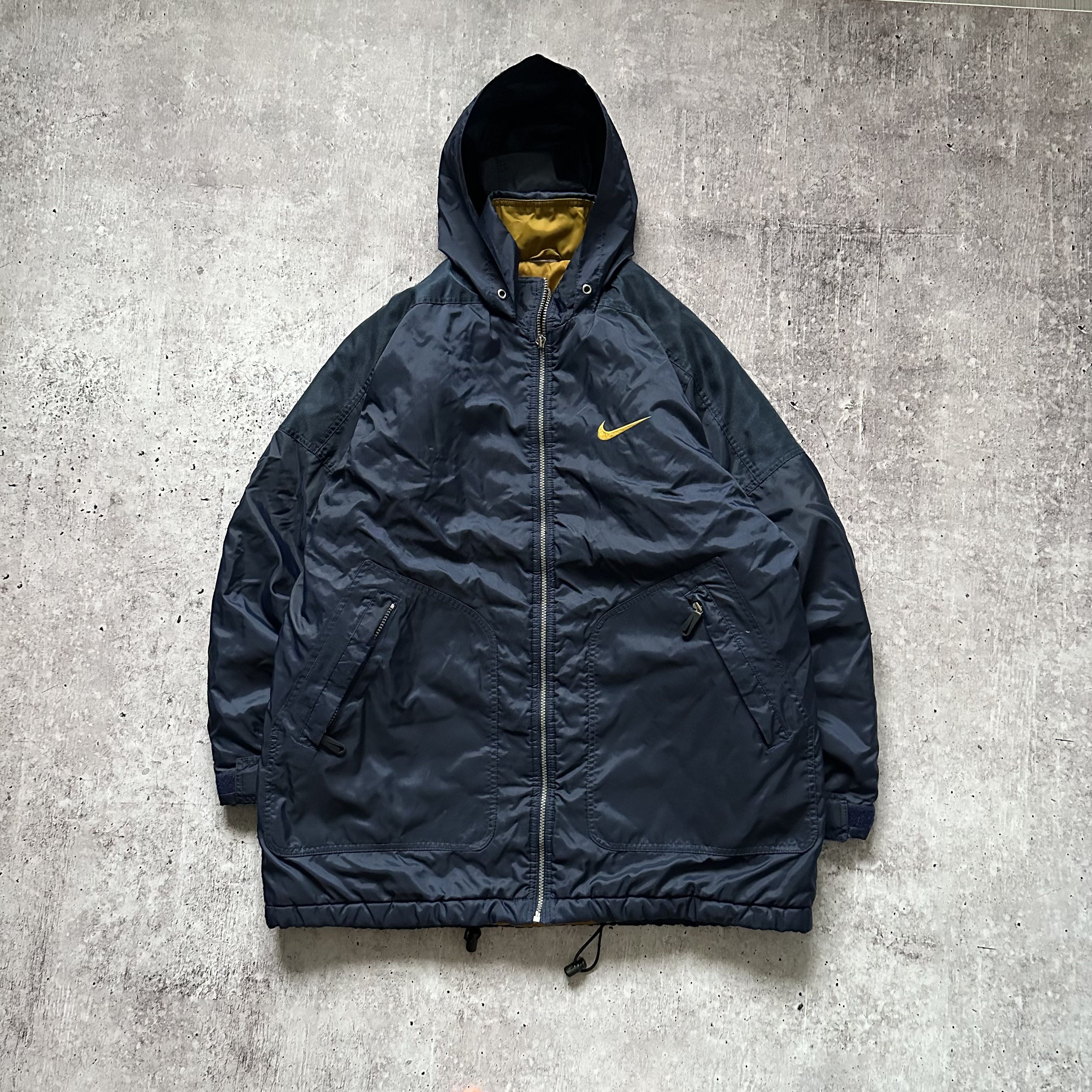 Nike Nike 90s Vintage Big Swoosh Logo Nylon Parka Jacket Size US L / EU 52-54 / 3 - 7 Thumbnail