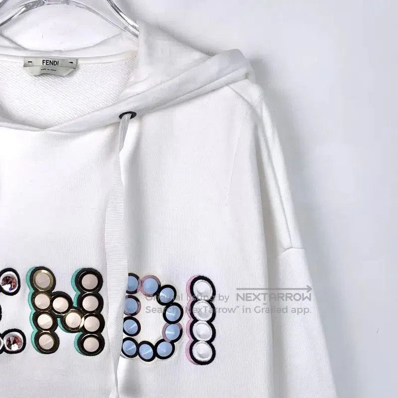 Fendi Fendi White Women's Hoodie with Logo . Size M / US 6-8 / IT 42-44 - 2 Thumbnail
