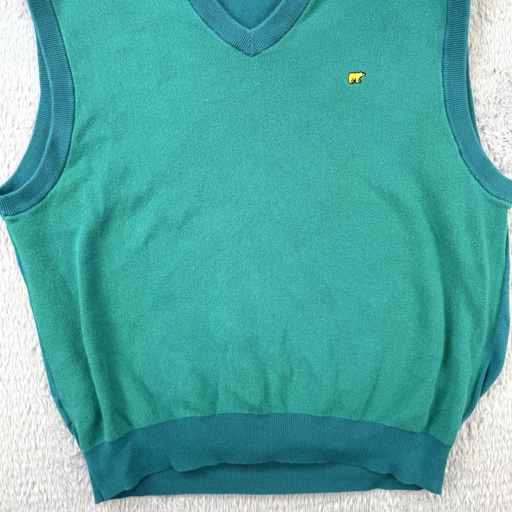 Vintage Jack Nicklaus Sweater Vest Mens Large Green Golf v neck Cotton Knit Preppy bear Size US L / EU 52-54 / 3 - 4 Thumbnail