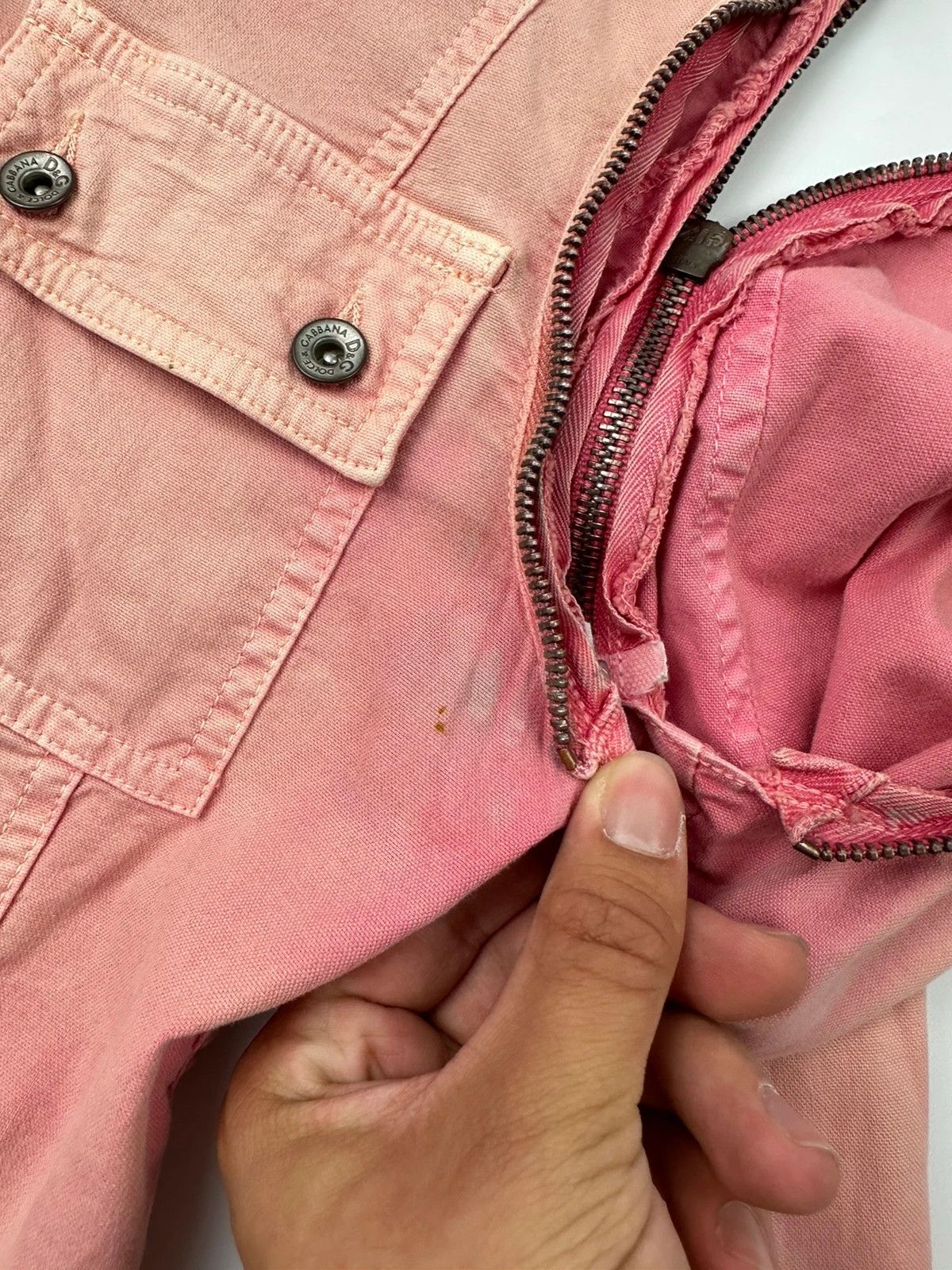 Dolce & Gabbana Dolce Gabbana SS2004 Detachable Pink Faded Zip Denim Jacket Size S / US 4 / IT 40 - 11 Thumbnail