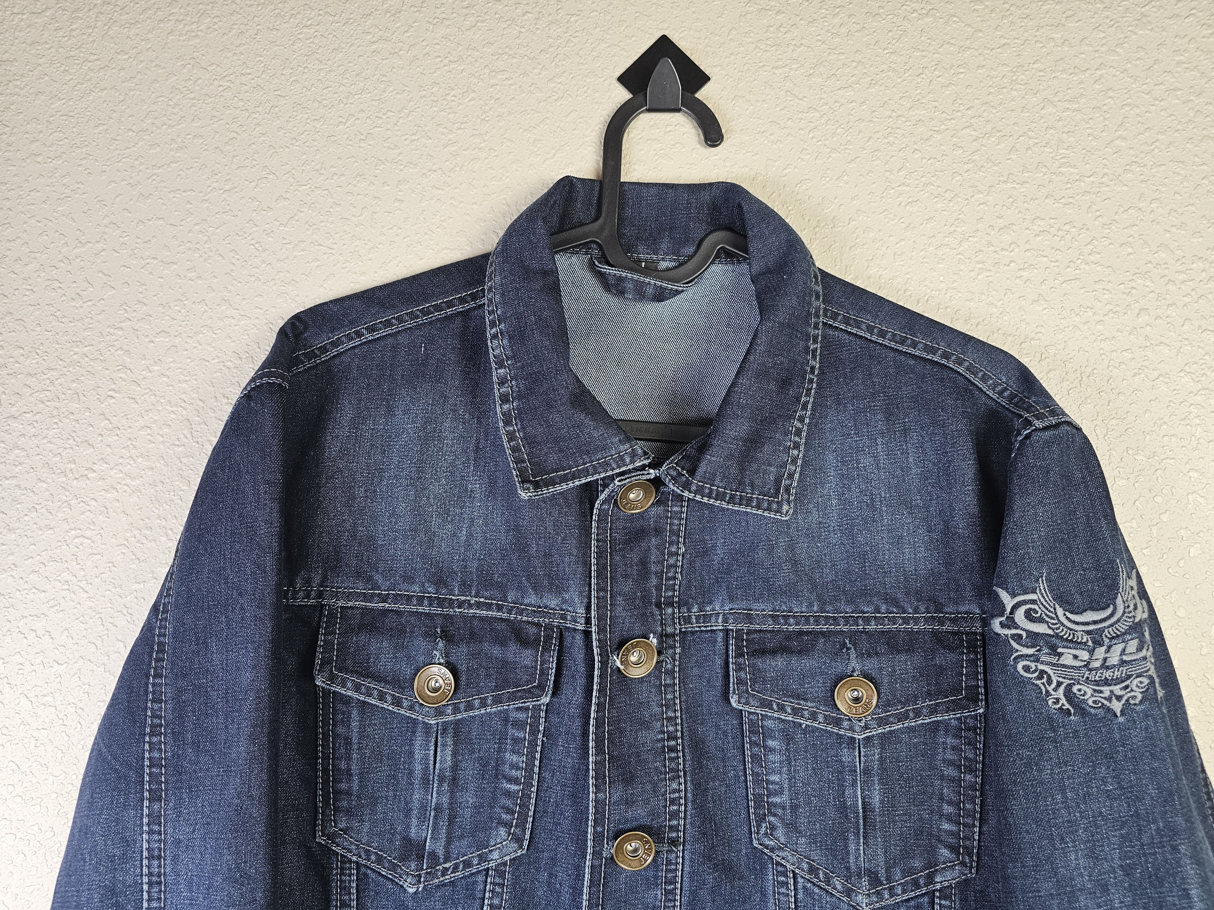 DHL Vintage Y2K DHL Embroidered Denim Jacket (Vetements Style) Size L / US 10 / IT 46 - 7 Thumbnail