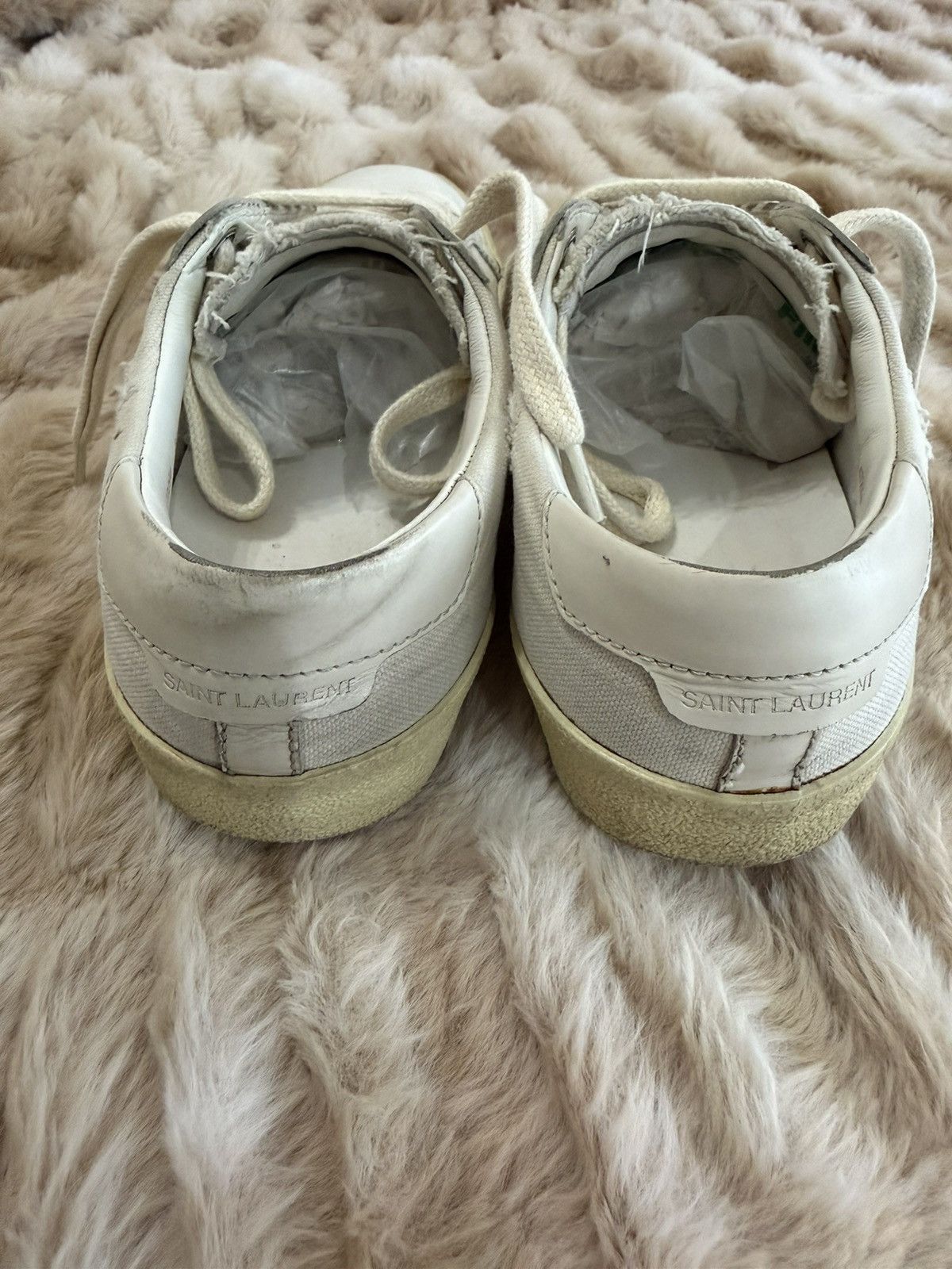 Saint Laurent Paris Saint Laurent Paris Distressed White Low-Top Sneakers Size US 6 / IT 36 - 5 Thumbnail