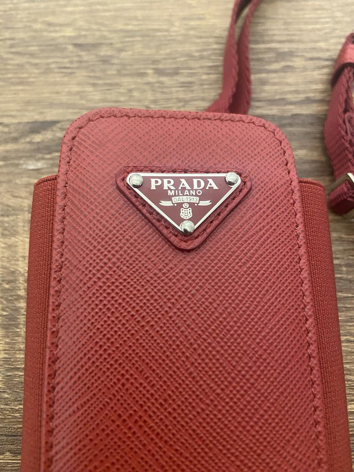 Prada Prada red saffiano cigarette case phone pouch wristlet w box Size ONE SIZE - 6 Thumbnail