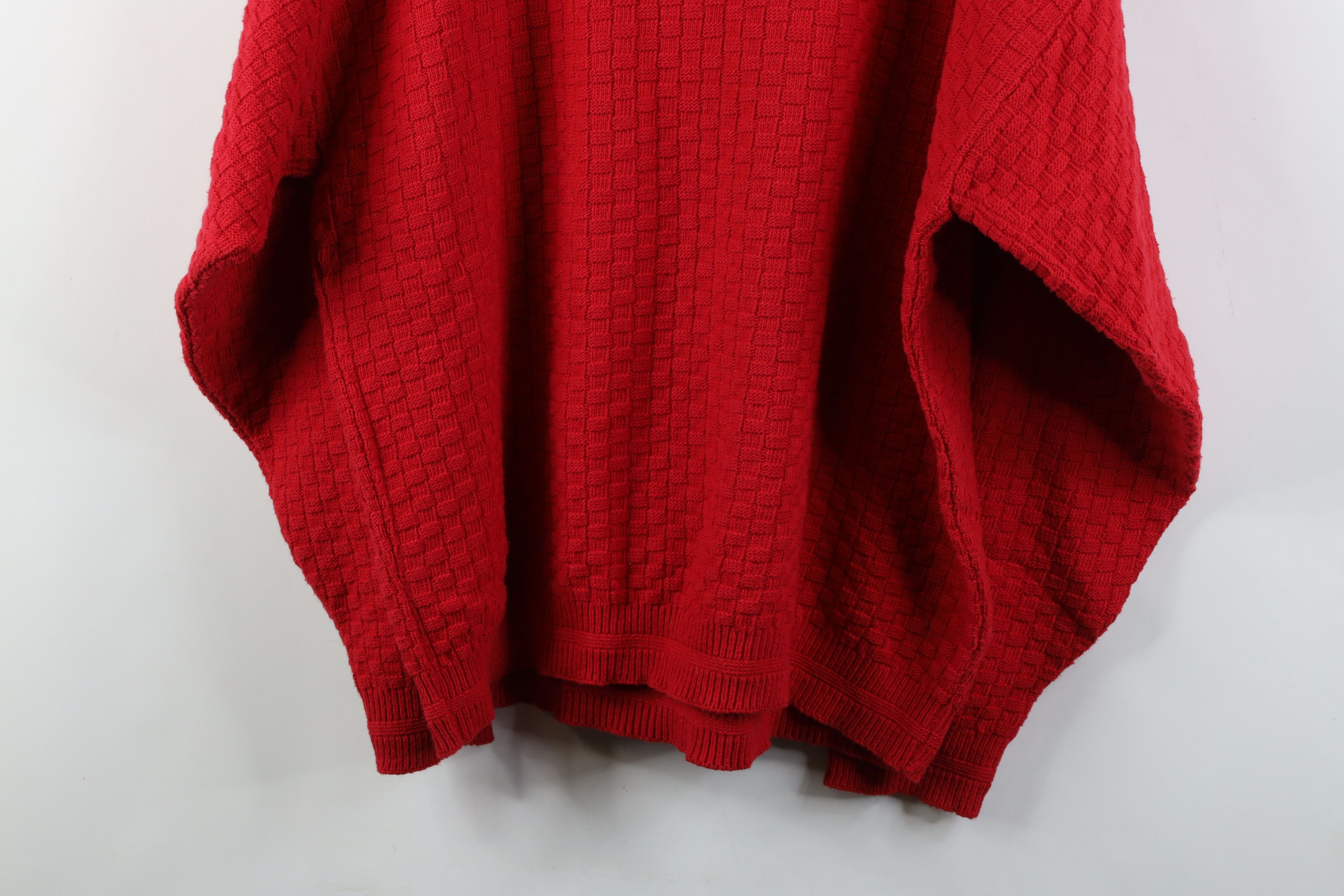 Vintage Vintage 90s Streetwear Cotton Weave Knit Sweater Red USA Size US L / EU 52-54 / 3 - 9 Thumbnail