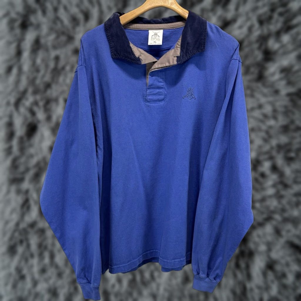 Vintage VINTAGE Ruck-it Rugby Shirt Men’s XL Blue Long Sleeve Corduroy Collar Preppy Logo (Button-Up) Size US XL / EU 56 / 4 - 1 Thumbnail