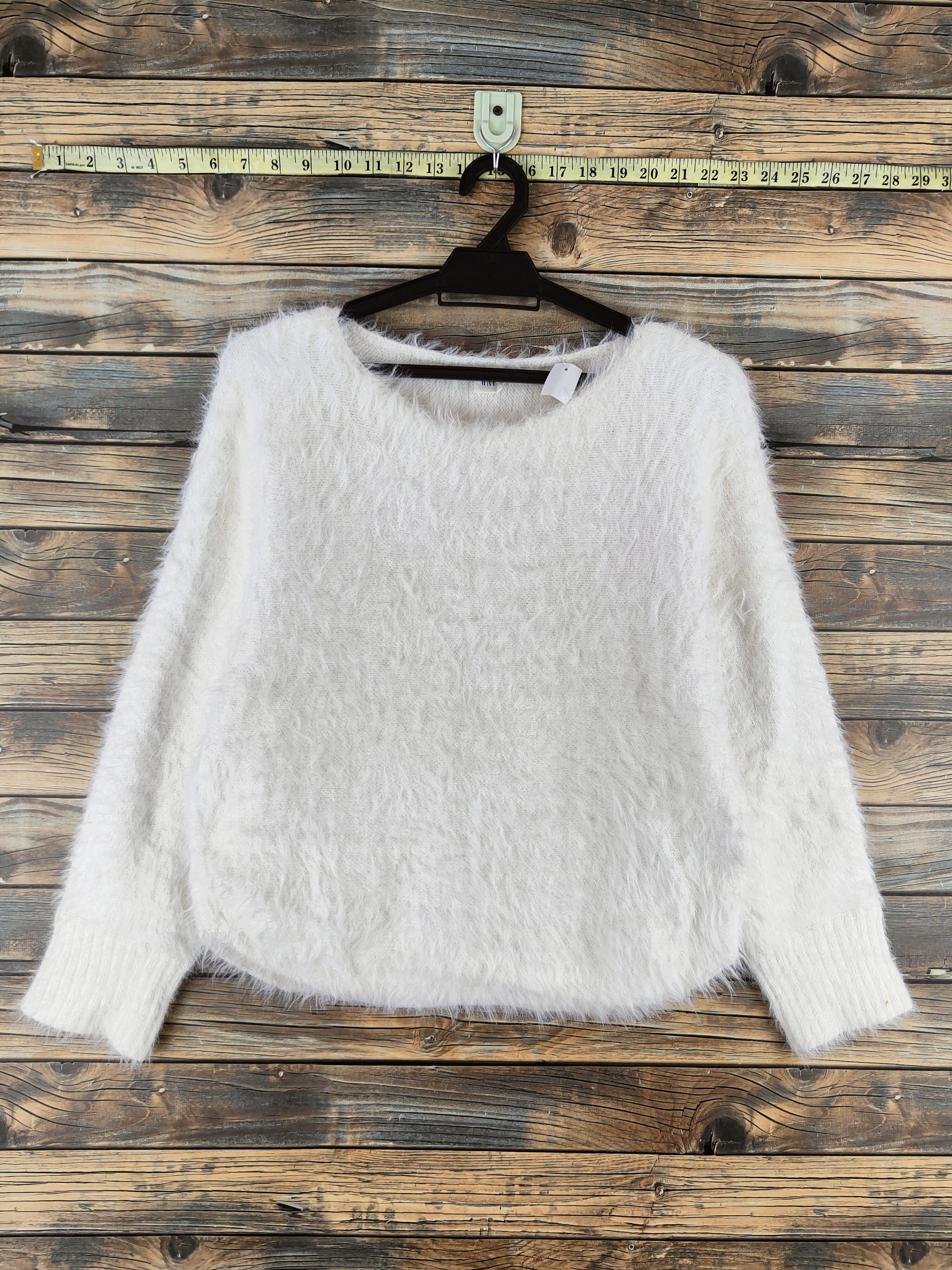 DL Gap White Fur shaggy Mohair Knitwear #46-531