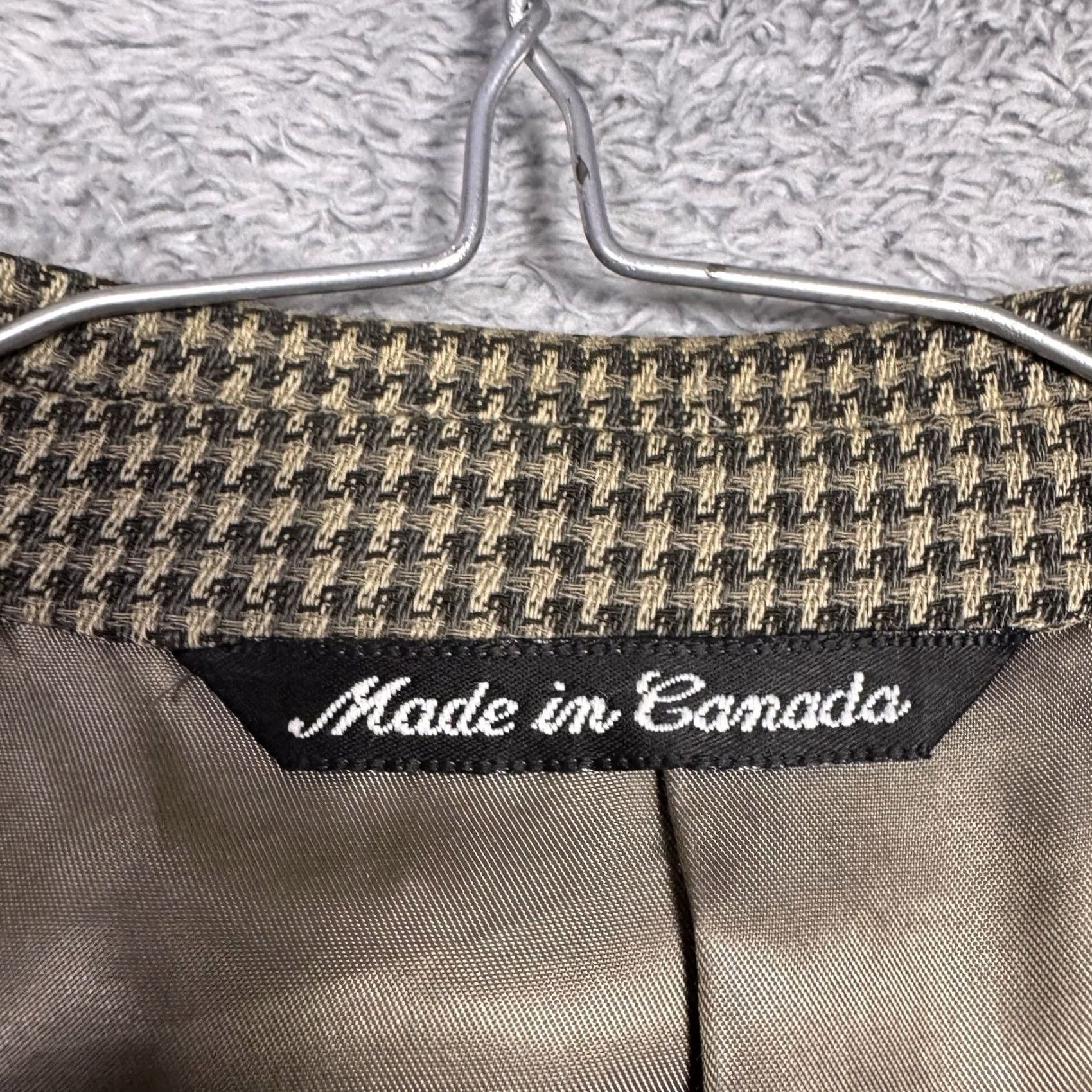 Jack Victor Jack Victor Blazer Men 42L Pure Virgin Wool Houndstooth Tweed Sport Coat Montreal Size 42R - 6 Thumbnail